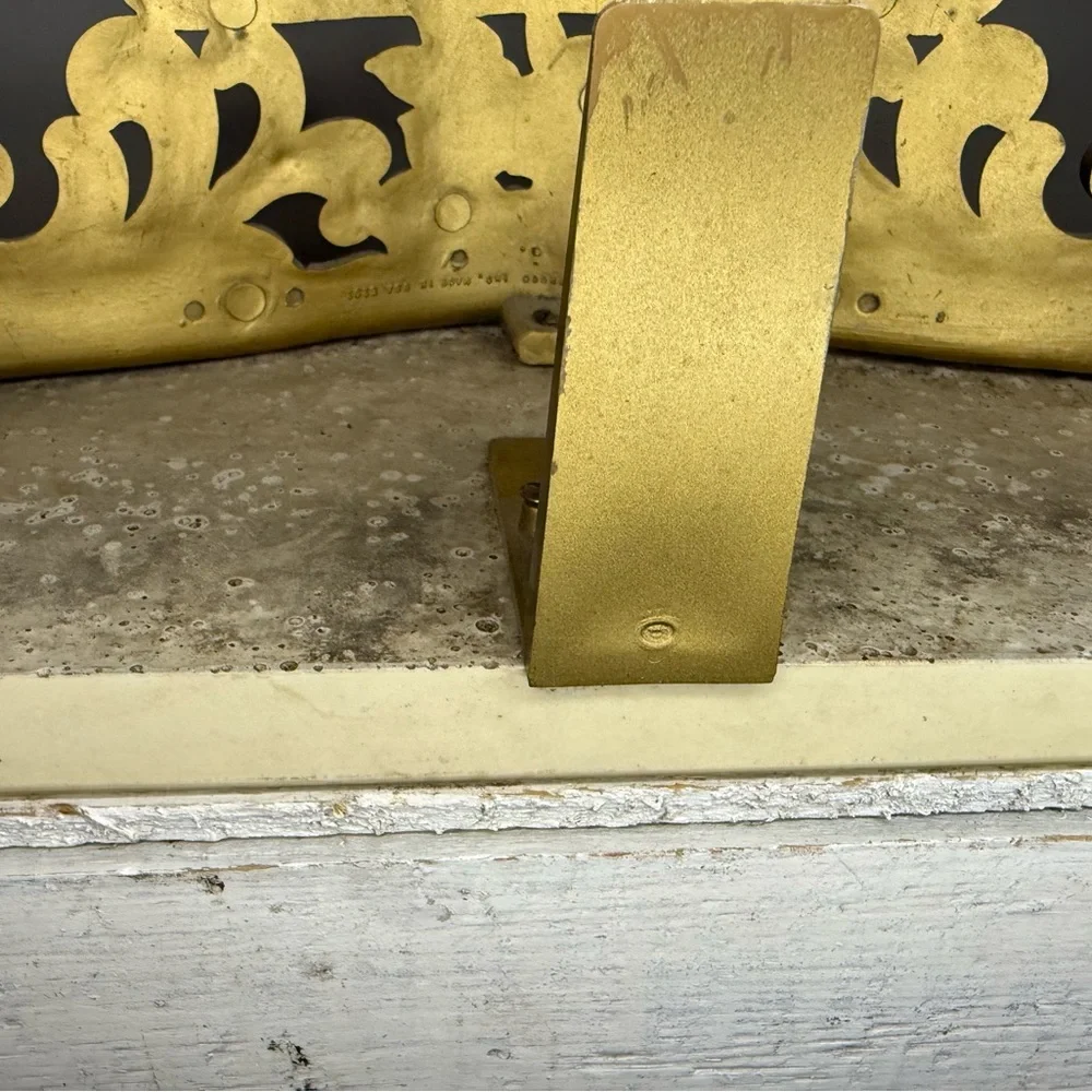 Vtg 1965s Gold Ornate Rose & Marble Wall Shelf Dart Syroco Hollywood Regency MCM